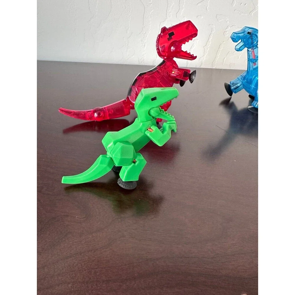 Zing Stikbot Dino Lot 4 T-Rex Raptor Brontosaurus Poseable Suction Cup Toys